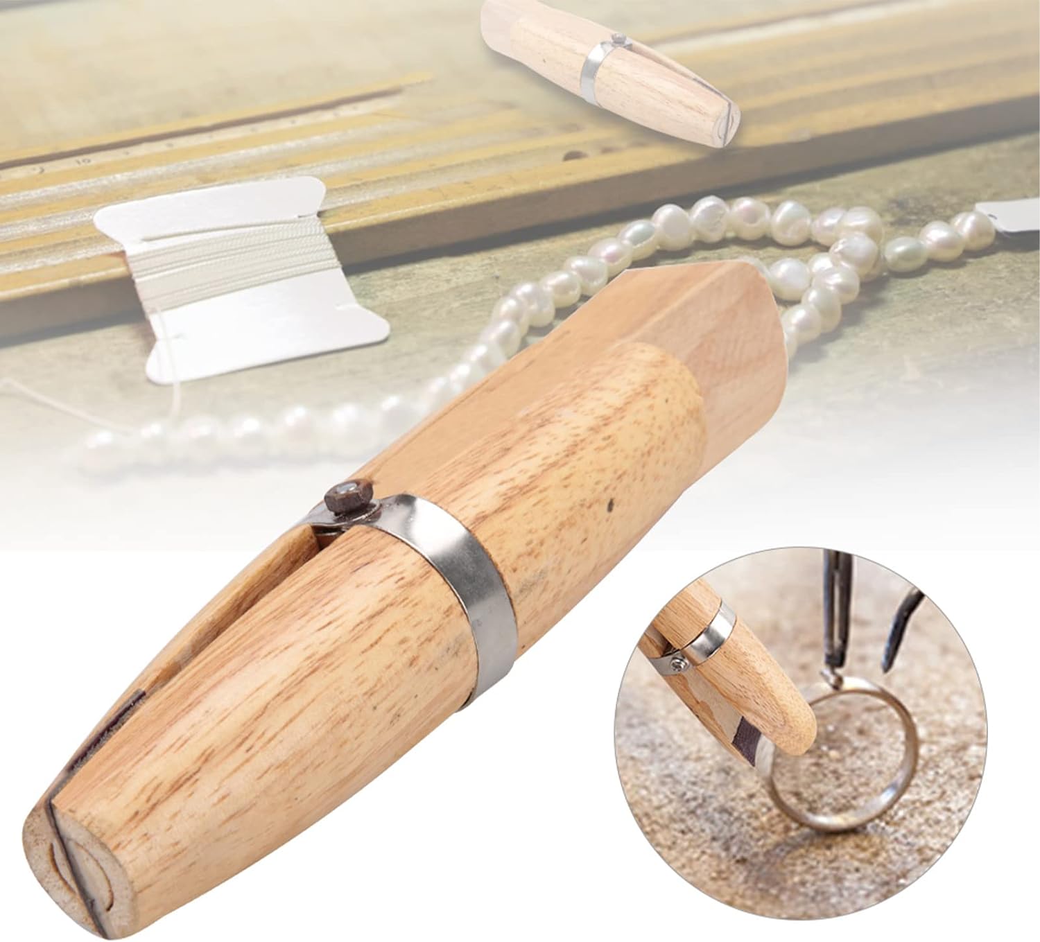 Jewelry Making Pliers - Wooden Ring Clamp Wedge Jewelers Hand