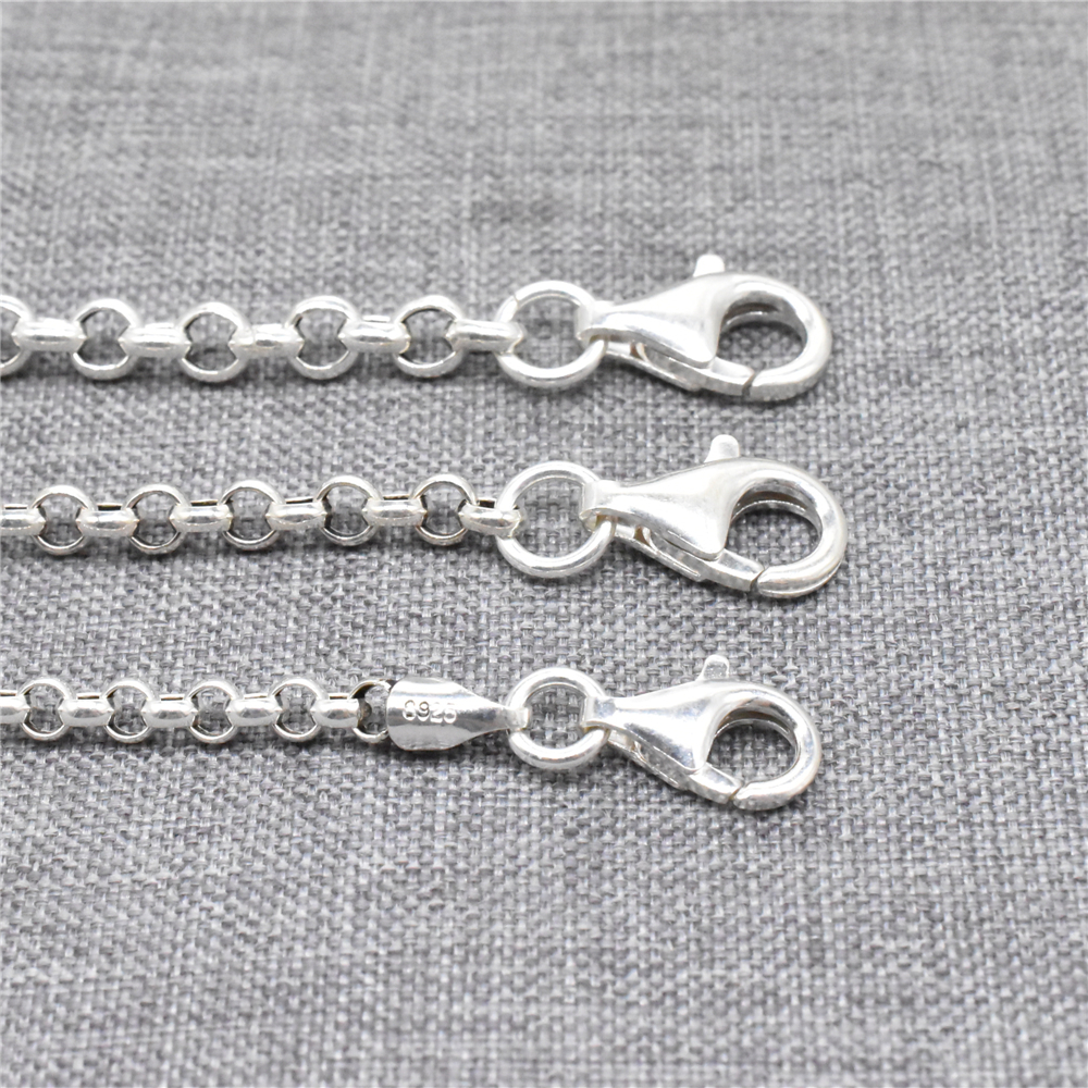 Lobster Clasp Silver - 925 Sterling Silver Rolo Necklace Chain