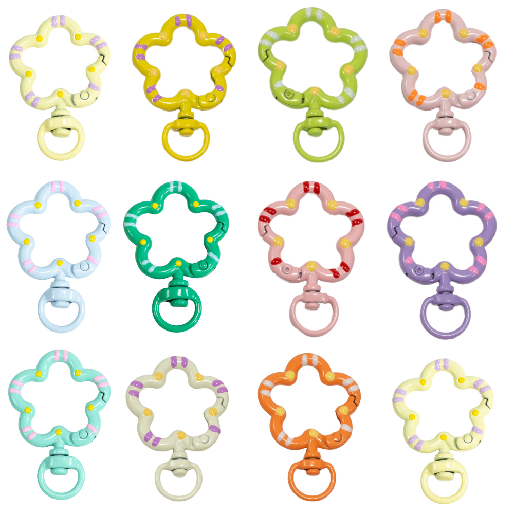Jewelry Making Pins - 5pcs Flower Metal Lobster Claw Clasps