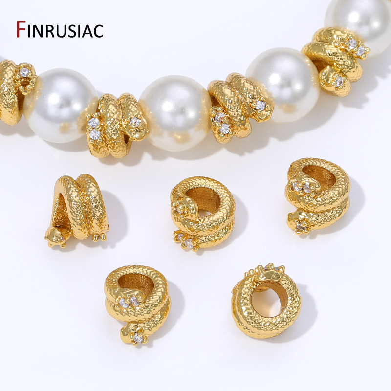 Jewelry Making Items - 18K Gold Plated Brass Snake Shaped