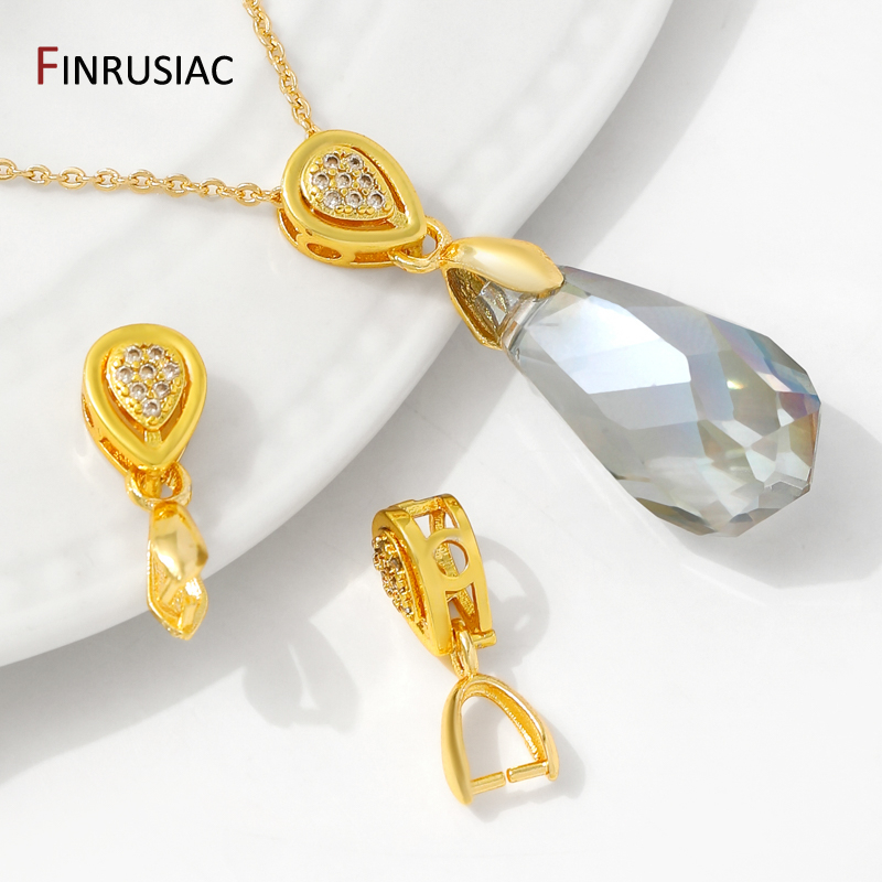 Jewelry Making Items - 18K Gold Plated Brass With Zircon