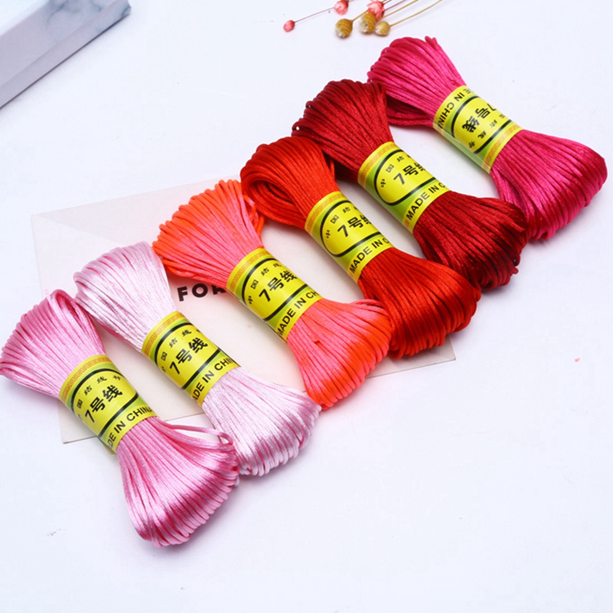 Knotting Cord Silk - 20 Meter 1.5mm Braided Macrame Satin