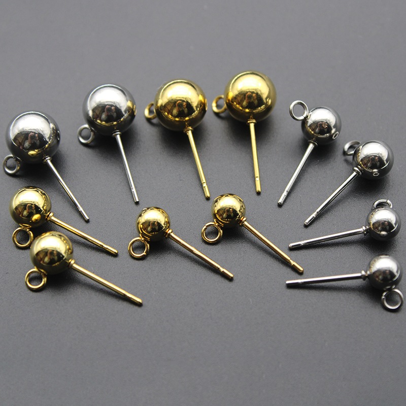 Jewelry Making Set - 20Pcs Stainless Steel 3/4/5/6/8mm Round Ball