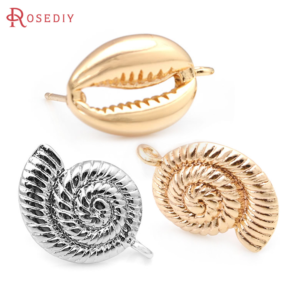 Jewelry Making Set - 6PCS 18K Gold Color Brass Conch