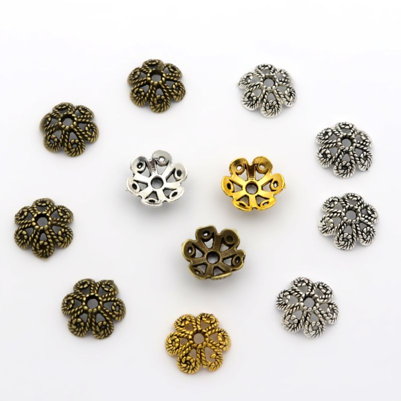 50pcs Flower Hollow Loose Spac - Jewelry Making Business recensione e prezzo