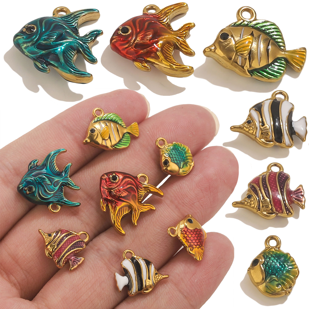 4pcs Stainless Steel Enamel Oc - Jewelry Making Materials Wholesale recensione e prezzo