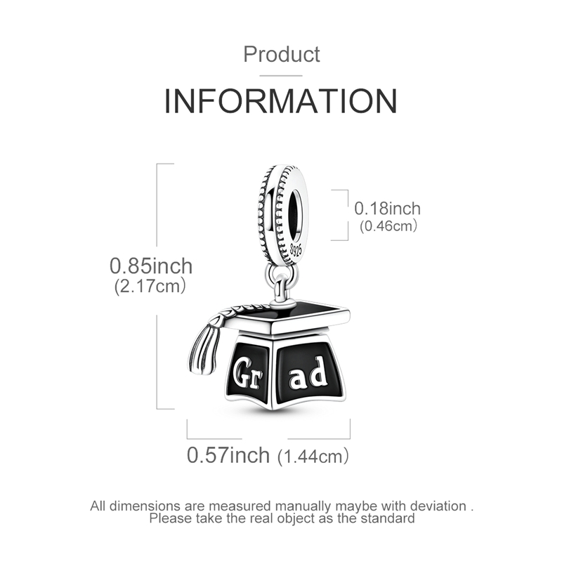 Grad Cap Charms 925 Sterling S - Jewelry Making Diploma recensione e prezzo