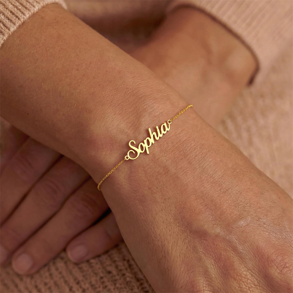 Custom Name Bracelet 18K Gold  - Lobster Clasp Silver recensione e prezzo