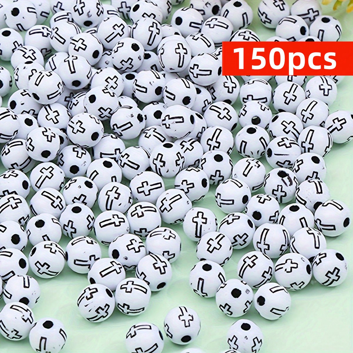 8mm 150pcs Black And White Cro - Jewelry Making Business recensione e prezzo
