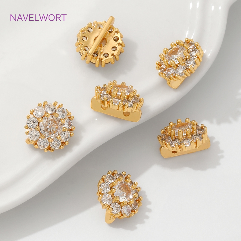 18K Gold Plated Inlaid Zircon  - Jewelry Making Items recensione e prezzo