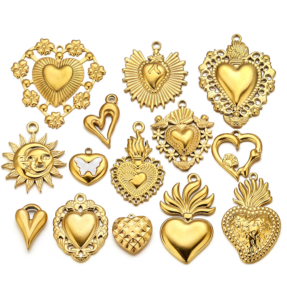 5pcs Stainless Steel Heart Sun - Jewelry Making Materials Wholesale recensione e prezzo