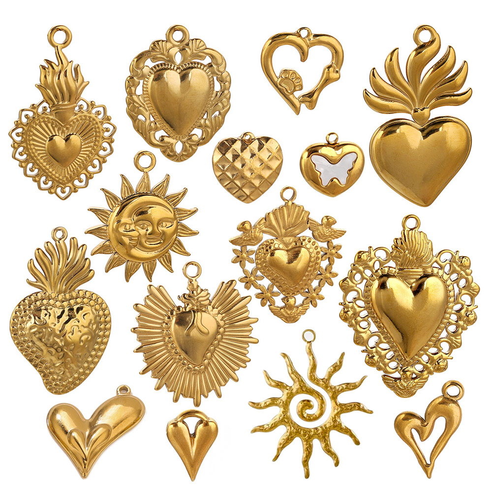 5pcs Stainless Steel Heart Sun - Jewelry Making Materials Wholesale recensione e prezzo