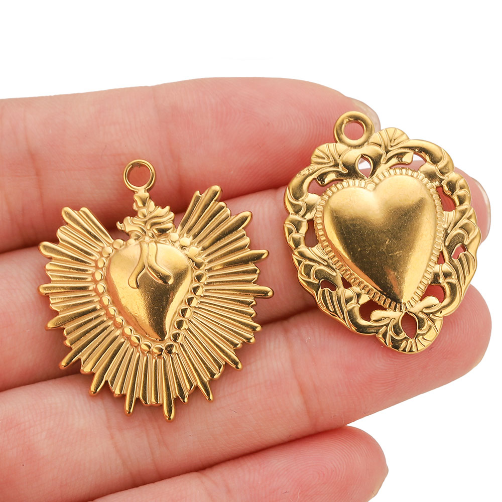 5pcs Stainless Steel Heart Sun - Jewelry Making Materials Wholesale recensione e prezzo