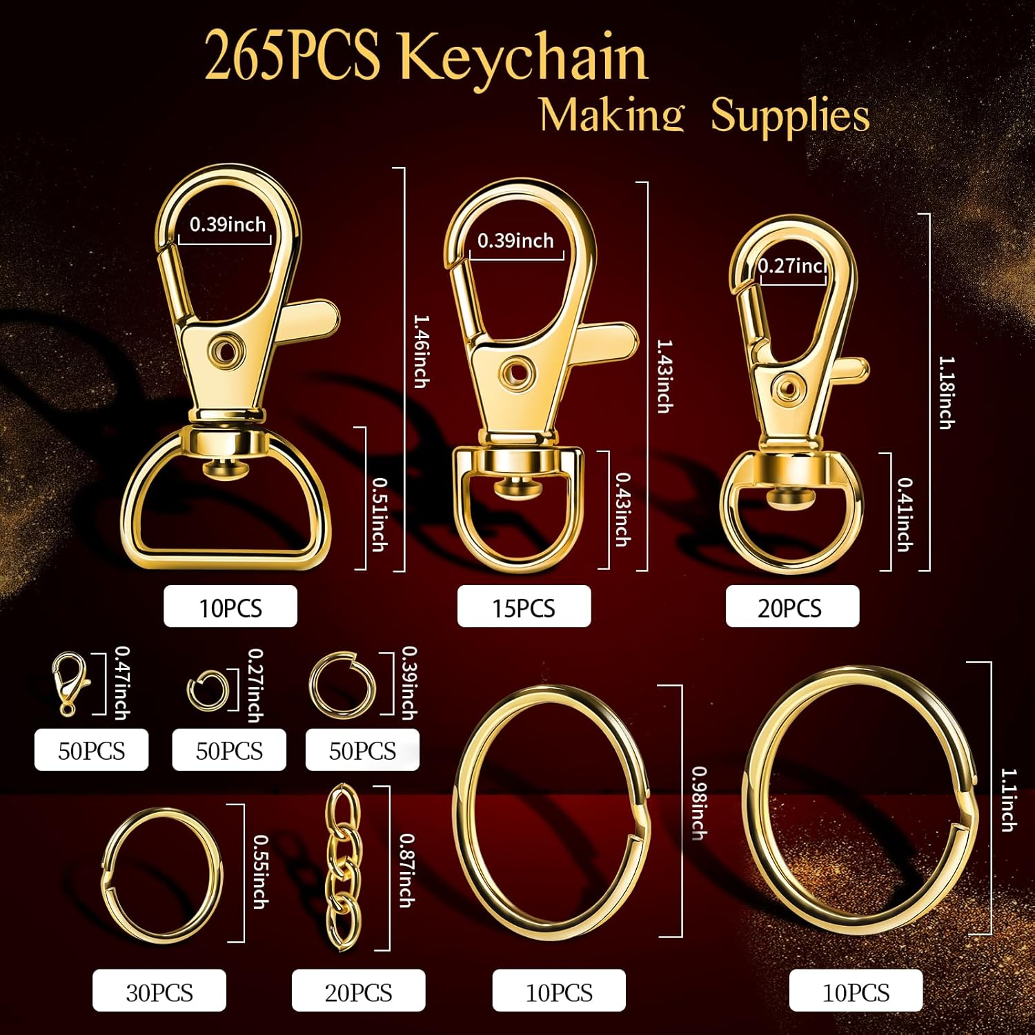 265PCS Metal Keychain Kit Lobs - Lobster Clasp Silver recensione e prezzo