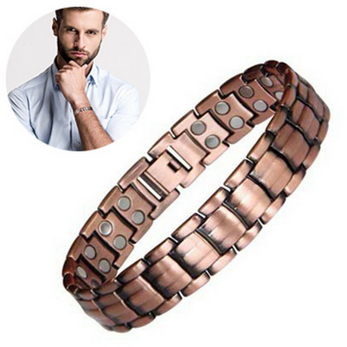 Men Red Copper Bracelet Busine - Jewelry Making Business recensione e prezzo
