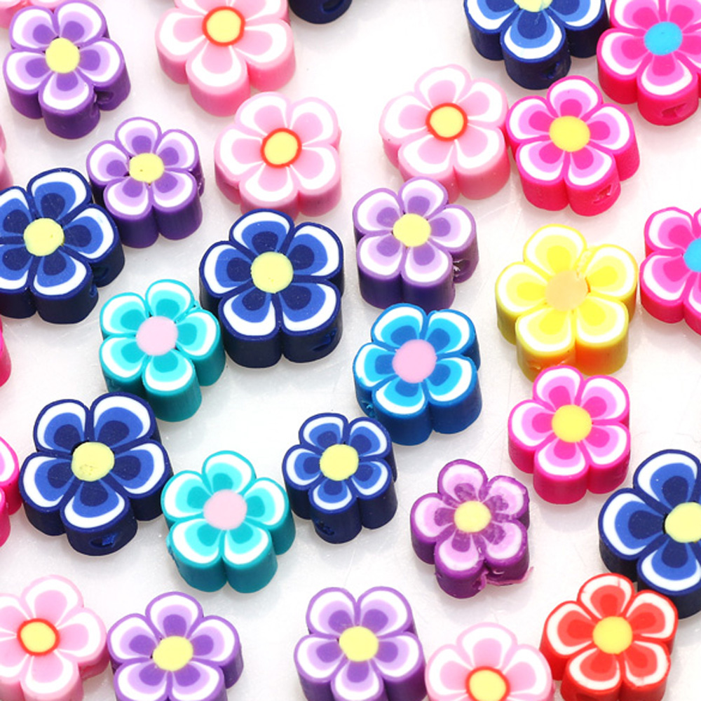 100pcs 10mm Mixed Flowers Poly - Jewelry Making Business recensione e prezzo