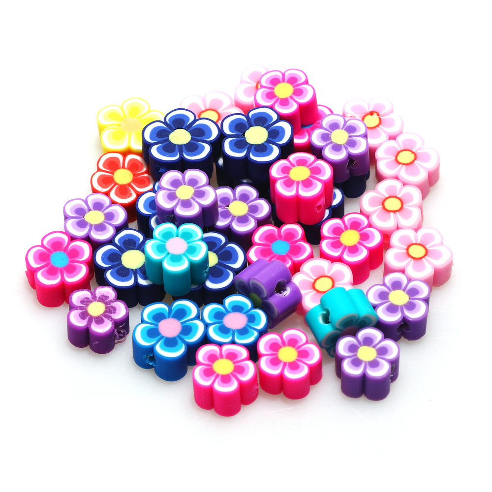100pcs 10mm Mixed Flowers Poly - Jewelry Making Business recensione e prezzo
