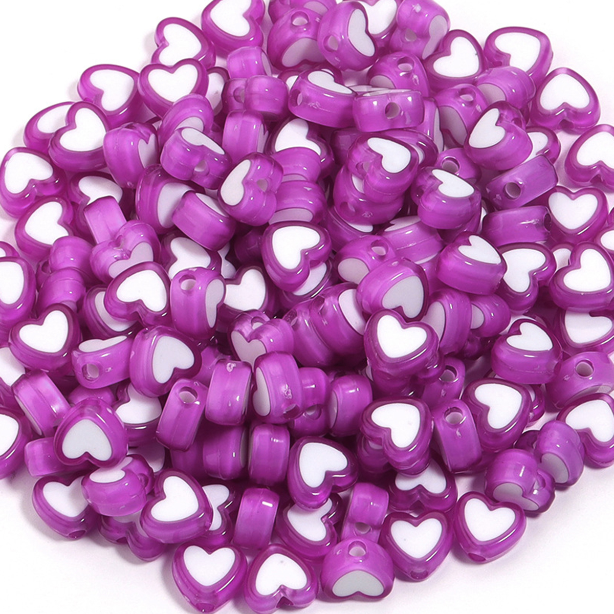 122pcs 8mm purple Peach Heart  - Jewelry Making Business recensione e prezzo