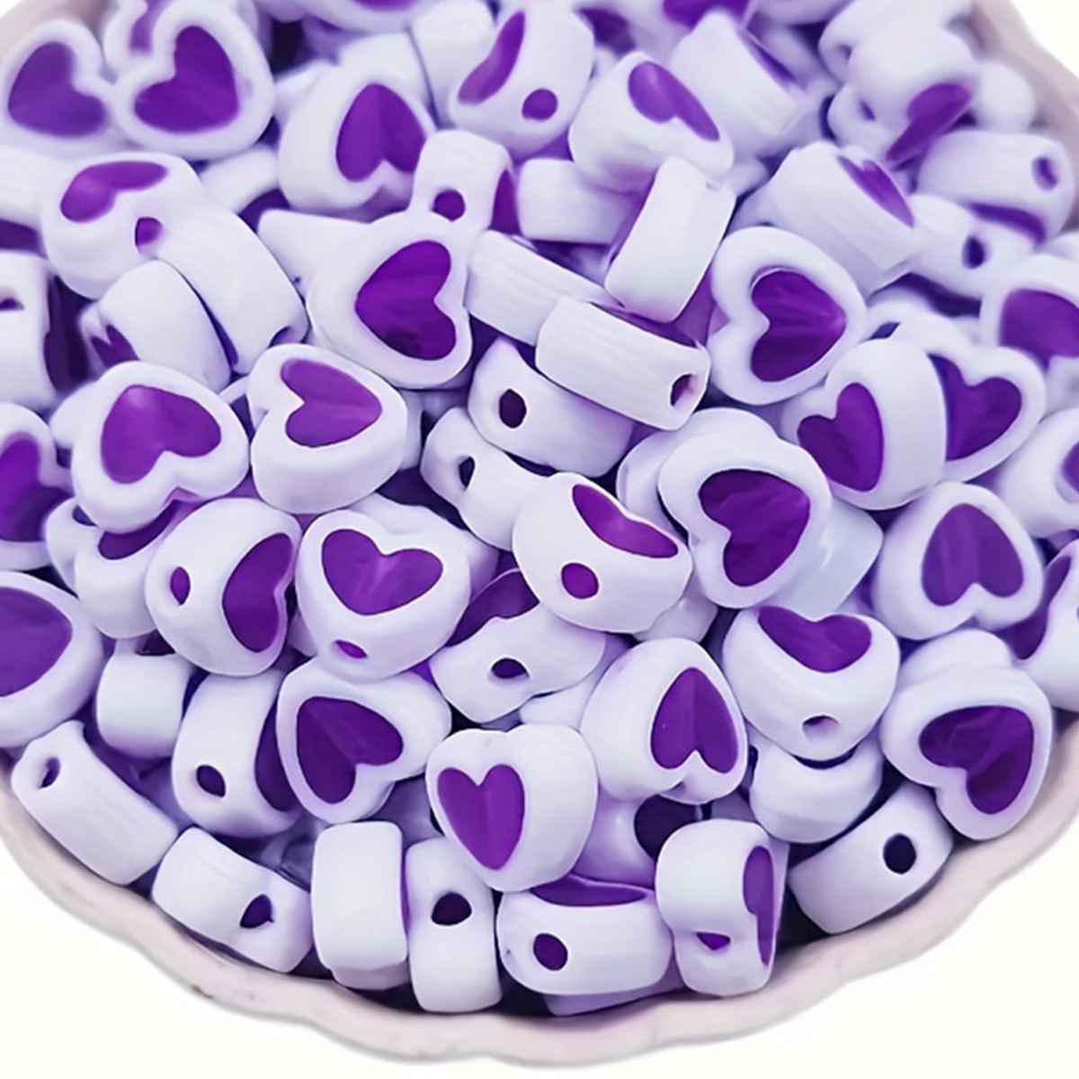 122pcs 8mm purple Peach Heart  - Jewelry Making Business recensione e prezzo
