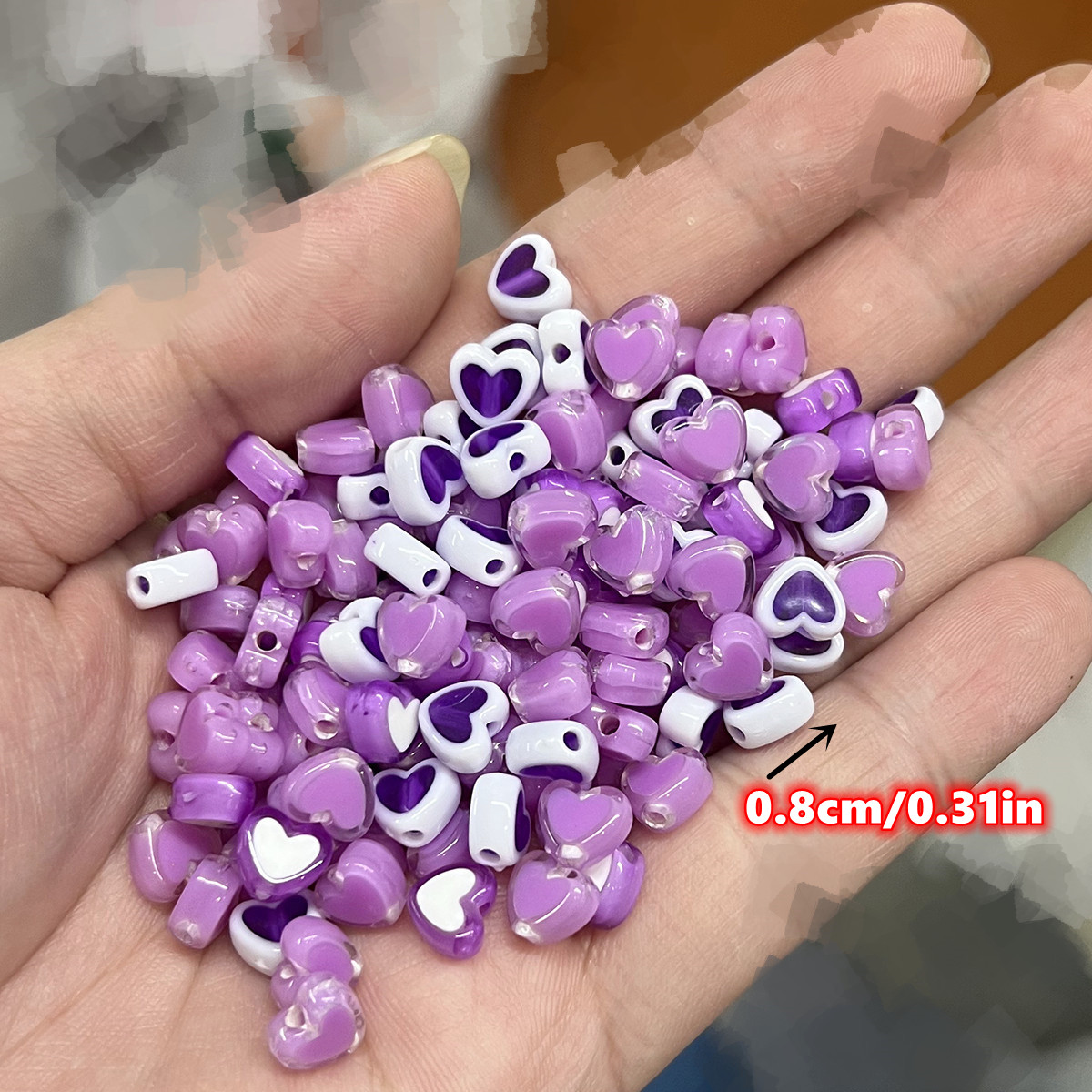122pcs 8mm purple Peach Heart  - Jewelry Making Business recensione e prezzo