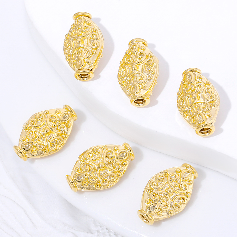 18K Gold Plated Oval Loose Bea - Jewelry Making Items recensione e prezzo