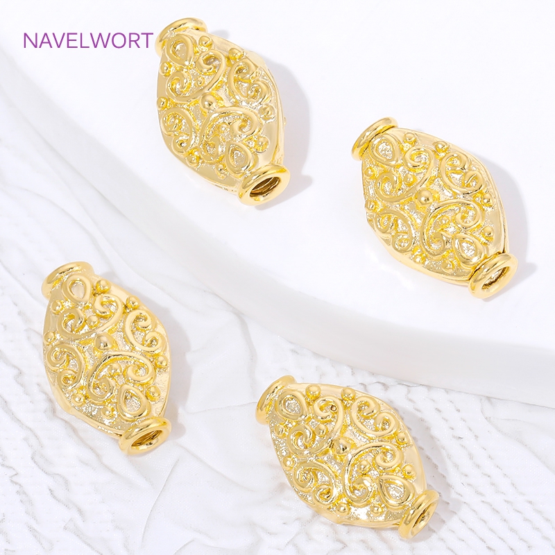 18K Gold Plated Oval Loose Bea - Jewelry Making Items recensione e prezzo